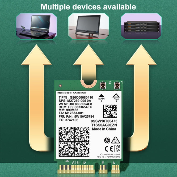 Carte réseau sans fil COMFAST AX210 VPro-M 5374MBPS Bluetooth 5.2 tri-bande