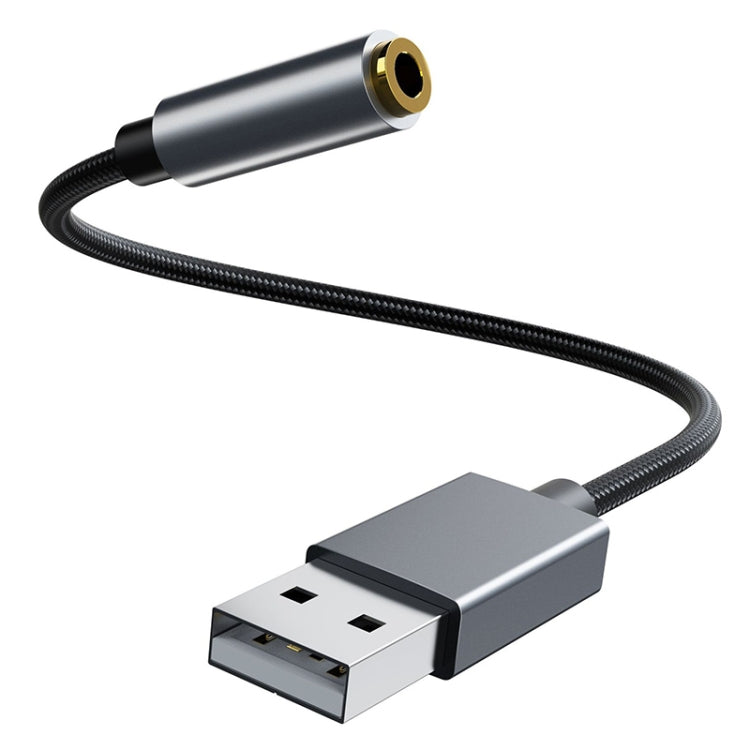 TA1A-C1 USB Male to 3.5mm Audio Earphone Headphone Adapter (Silver Grey)
