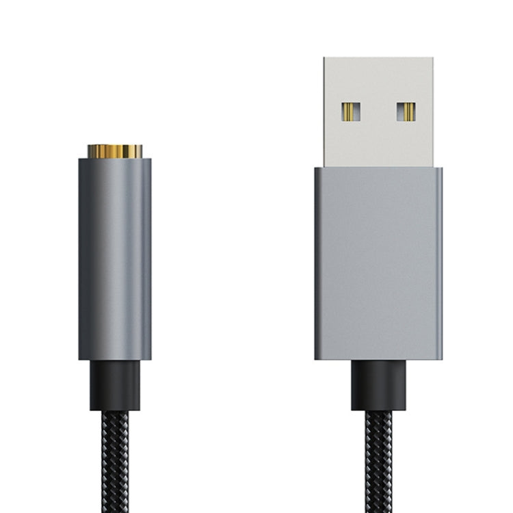 TA1A-C1 USB Macho a 3.5 mm Audio Auricular Adaptador Auricular (Silver Grey)