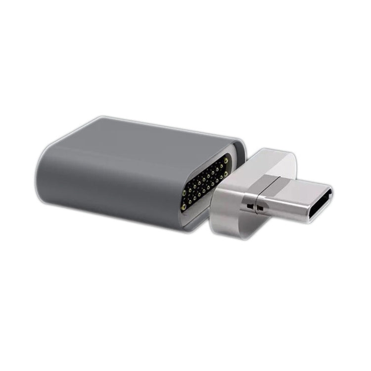 Recto USB-C / Tipo-C 3.1 Macho a USB-C / Tipo-C 3.1 Adaptador Magnético de 20 Pines (Gris)
