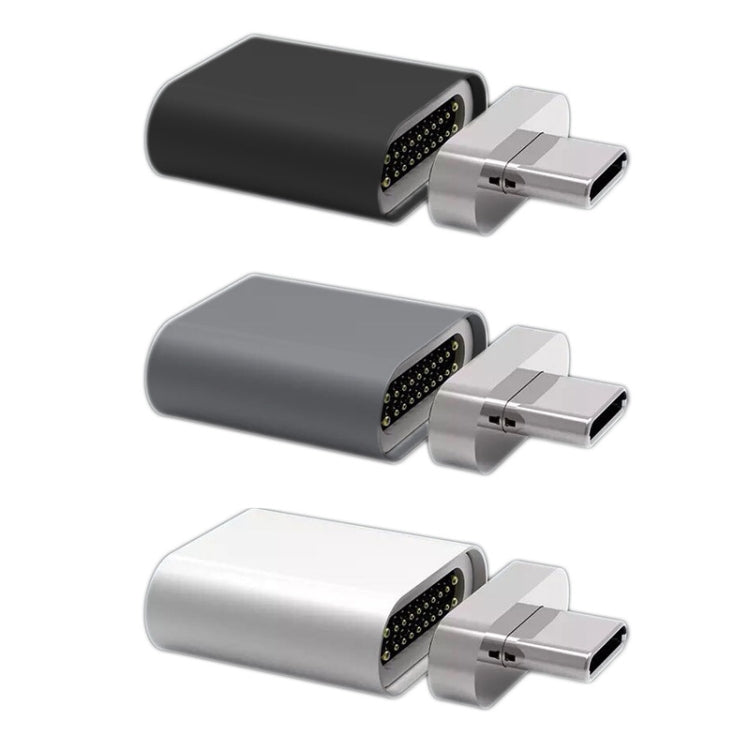 Adaptateur magnétique droit USB-C / TYPE-C 3.1 mâle vers USB-C / Type-C 3.1 20 broches (argent)