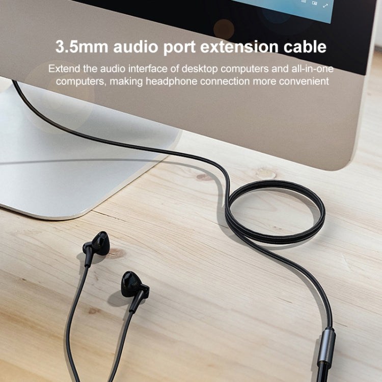 A13 3.5 mm Macho a 3.5 mm Cable de extensión de Audio Hembra longitud del Cable: 1.5 m (Gris Plateado)