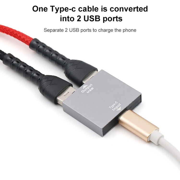 USB-C / TYPE-C Hembra a femenina USB 1 a 2 Convertidor