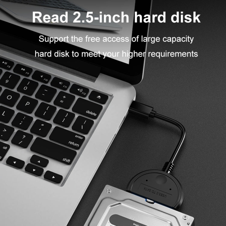 Convertisseur de disque dur TC44 USB-C / Type-C vers SATA pour disques durs à semi-conducteurs et mécaniques de 2,5 pouces (noir)