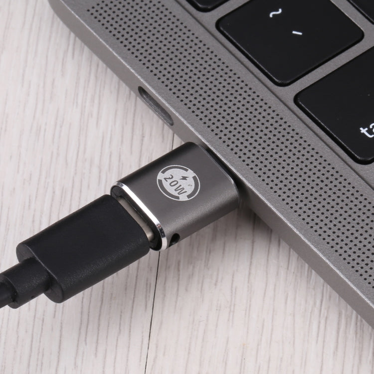 20W 8 PIN Male a USB-C / Type-C Hembra Adaptador de Carga recta