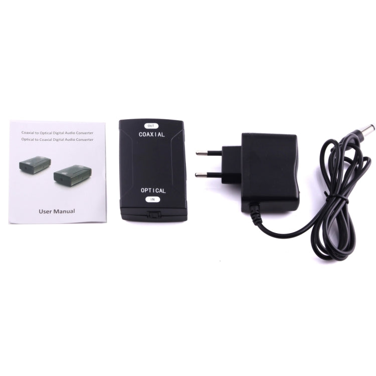 Digital Audio Converter Adapter from Optical Toslink Input to RCA Coaxial Output (Black)