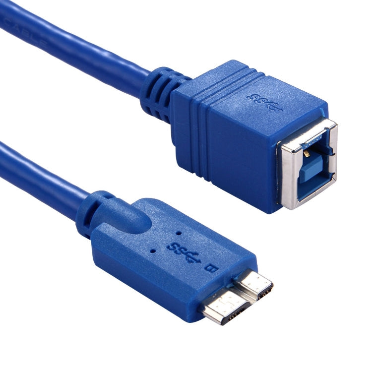 Câble adaptateur de connecteur USB 3.0 B femelle vers Micro B mâle de 30 cm pour imprimante/disque dur (bleu)