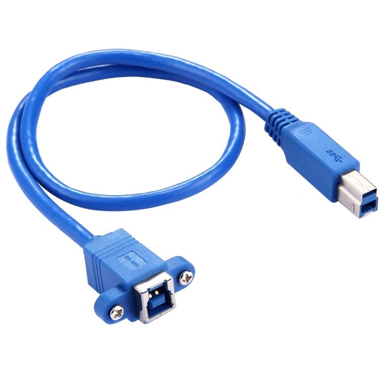 Câble de données adaptateur de connecteur USB 3.0 B femelle à B mâle de 50 cm pour imprimante/scanner (bleu)