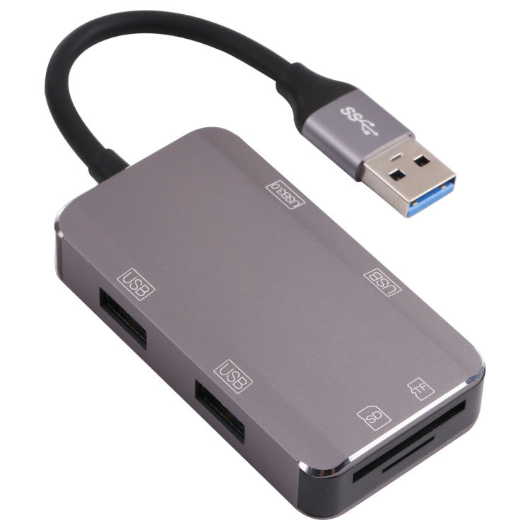 NK-3049HD 6 en 1 Macho USB a MS / TF Tarjeta Slot + USB 3.0 + 3 USB 2.0 Adaptador Hembra