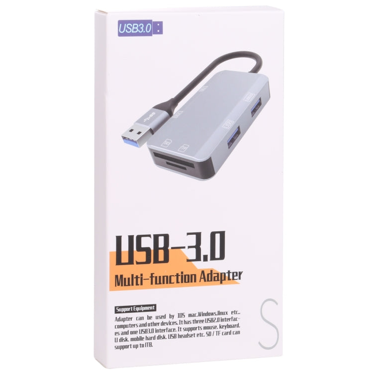 NK-3049HD 6 en 1 Macho USB a MS / TF Tarjeta Slot + USB 3.0 + 3 USB 2.0 Adaptador Hembra