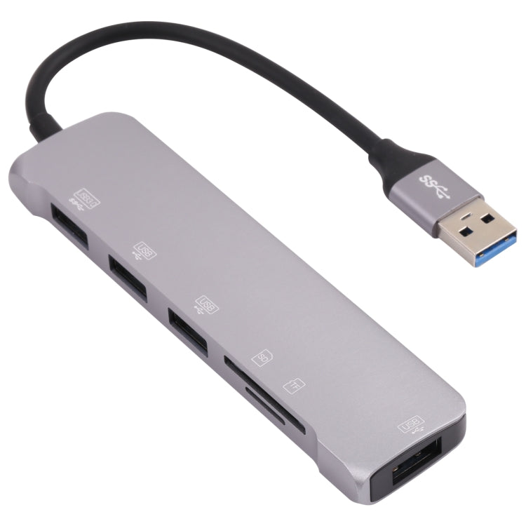 NK-3043HD 6 en 1 Macho USB a TF / SD Slot + USB 3.0 + 3 USB 2.0 Adaptador Hembra