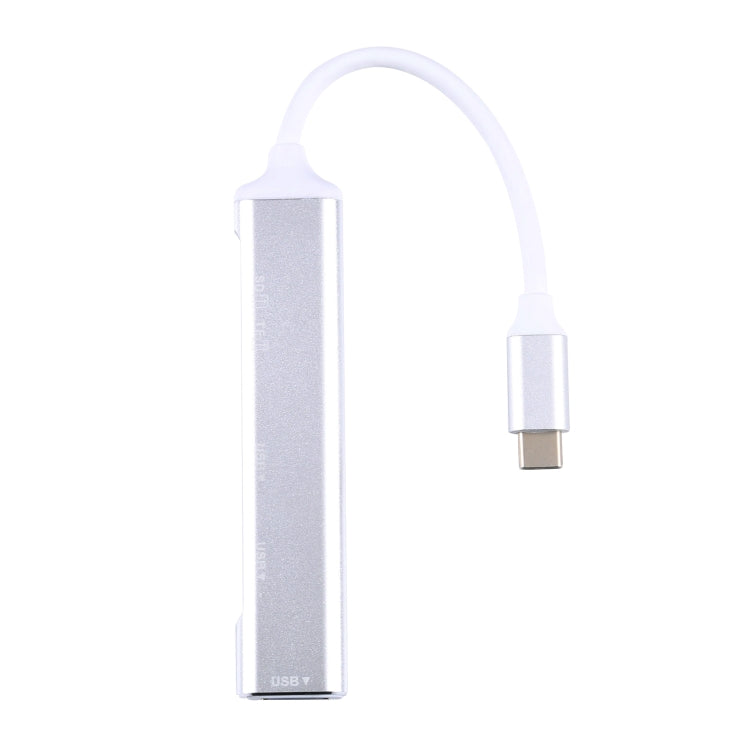 5 in 1 USB-C/TYPE-C 3.1 to SD/TF Card Slot + 3 USB 3.0 Ports Multifunctional Hub Docking Station (Grey)