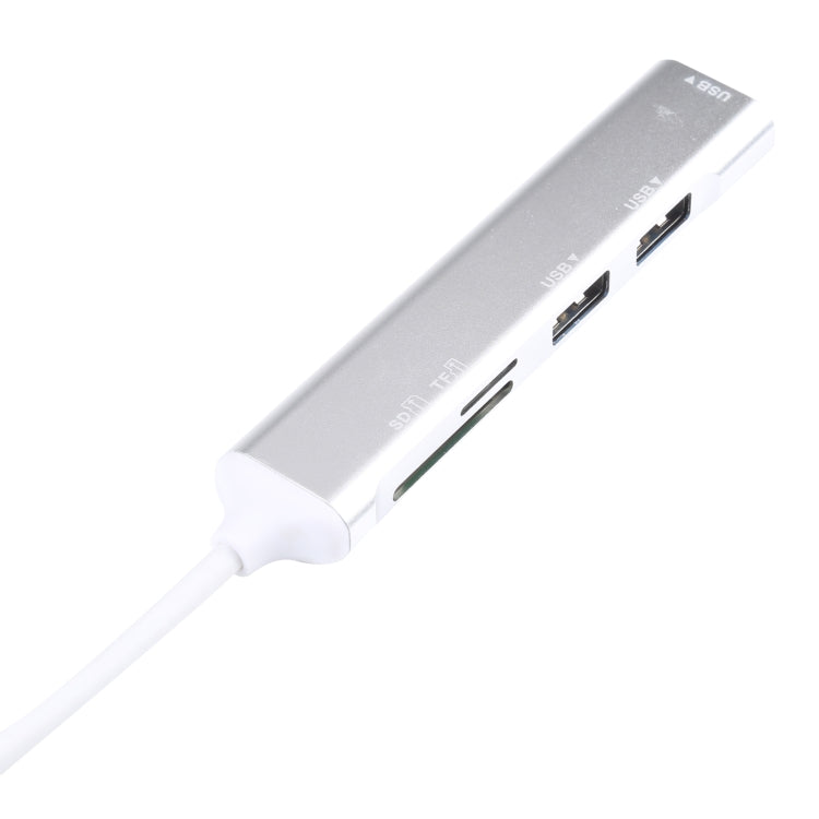5 in 1 USB-C / TYPE-C 3.1 to SD / TF Card Slot + 3 USB 3.0 Ports Multifunctional Docking Station Hub (White)