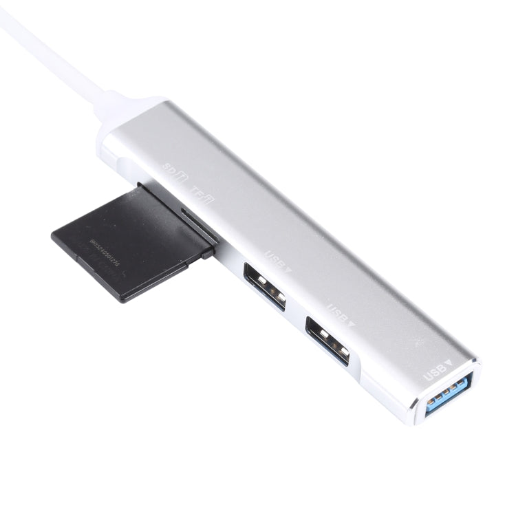 5 en 1 USB-C / TYPE-C 3.1 a SD / TF Tarjeta Slot + 3 Puertos USB 3.0 Multifuncional Docking Station Hub (Blanco)