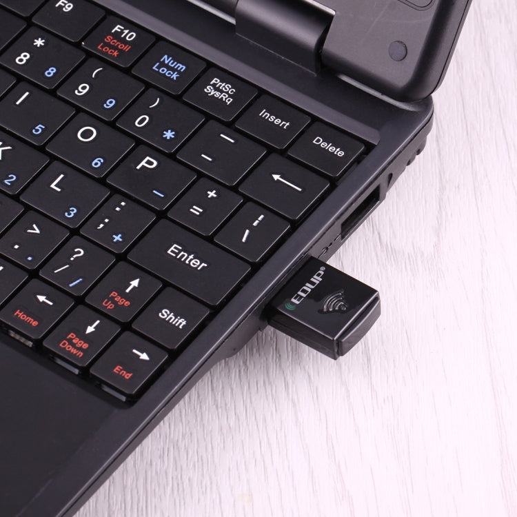 EDUP EP-AC1619 Mini USB Inalámbrico 600Mbps 2.4G / 5.8Ghz 150M + 433M Tarjeta de red WiFi de Doble Banda Para Nootbook / Laptop / PC (Negro)