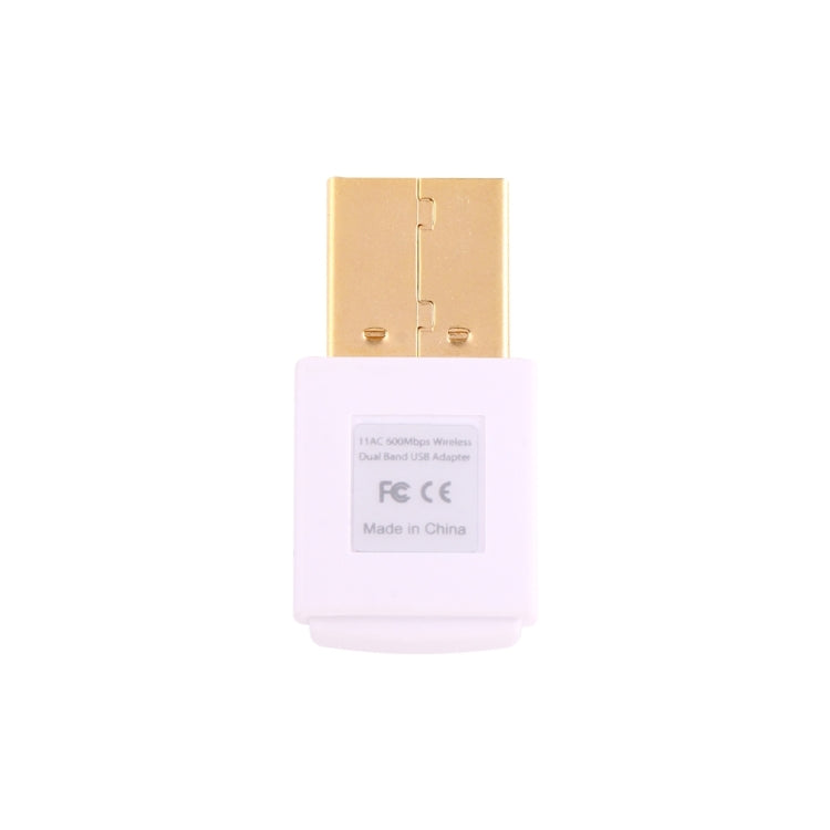 EDUP EP-AC1619 Mini carte réseau WiFi sans fil USB 600Mbps 2.4G/5.8Ghz 150M + 433M double bande pour Nootbook/ordinateur portable/PC (Blanc)