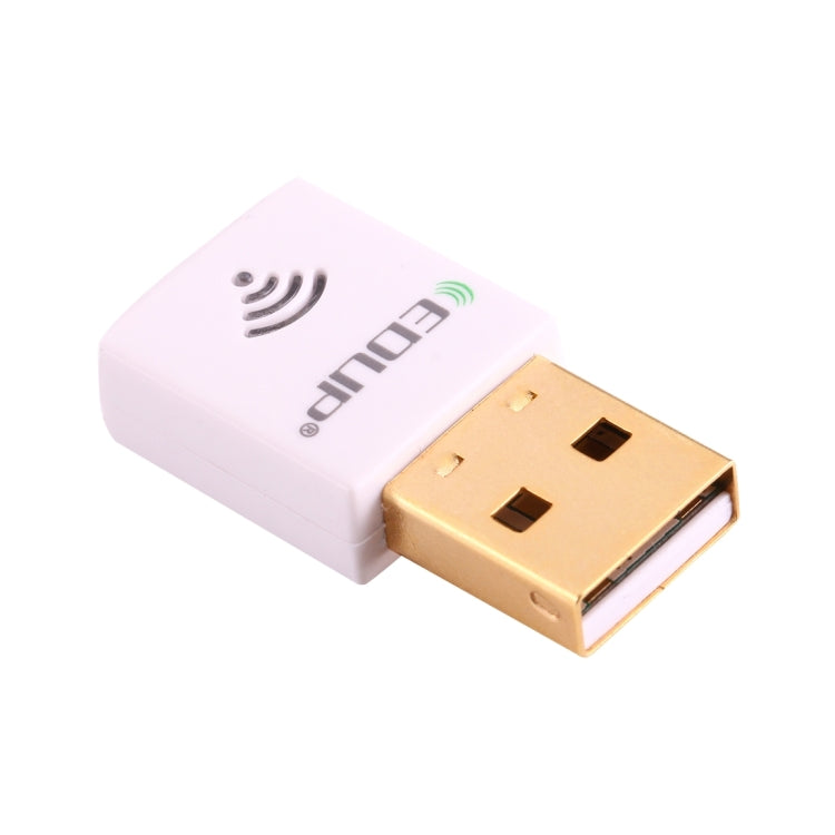 EDUP EP-AC1619 Mini USB Inalámbrico 600Mbps 2.4G / 5.8Ghz 150M + 433M Tarjeta de red WiFi de Doble Banda Para Nootbook / Laptop / PC (Blanco)