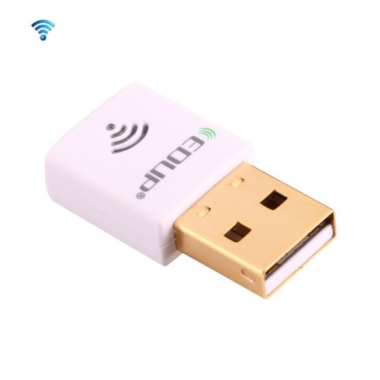 EDUP EP-AC1619 Mini USB Inalámbrico 600Mbps 2.4G / 5.8Ghz 150M + 433M Tarjeta de red WiFi de Doble Banda Para Nootbook / Laptop / PC (Blanco)