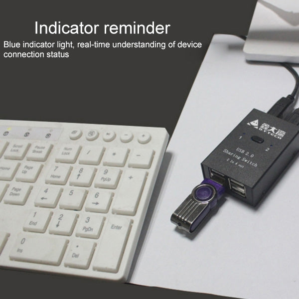 DY-B046 Interruptor de intercambio USB 2.0 de 2 entradas y 4 salidas Adaptador de impresora flash USB