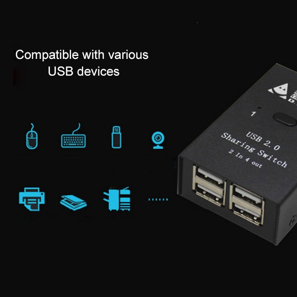 DY-B046 2 en 4 sorties USB 2.0 Hotspot Switch Adaptateur d'imprimante flash USB