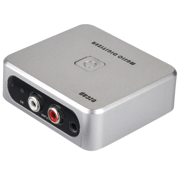 EZCAP241 3,5 mm RCA R/L convertisseur de numériseur audio analogique carte adaptateur d'enregistrement de capture audio vers musique MP3 (argent)