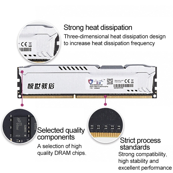 JingHai 1.5V DDR3 1866MHz 8GB Módulo RAM de memoria de Doble canal Para PC de escritorio