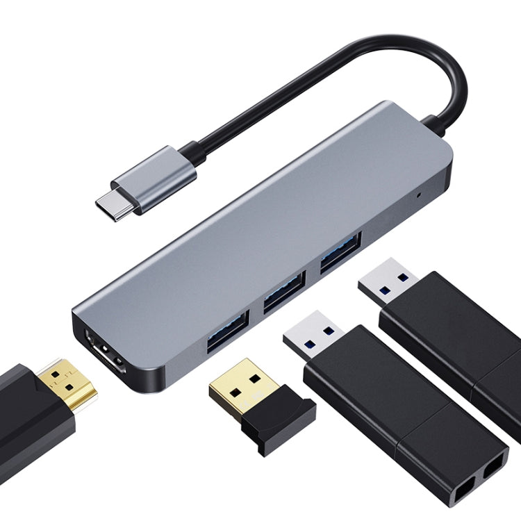 2008N 4 in 1 USB 3.0 X3 + HDMI Multifunction Smart Docking Station Type C / USB-C HUB