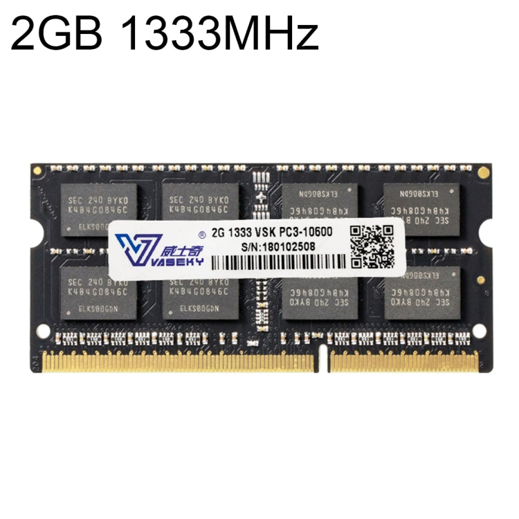 Vaseky 2 Go 1333 MHz PC3-10600 Module de mémoire RAM DDR3 PC pour ordinateur portable