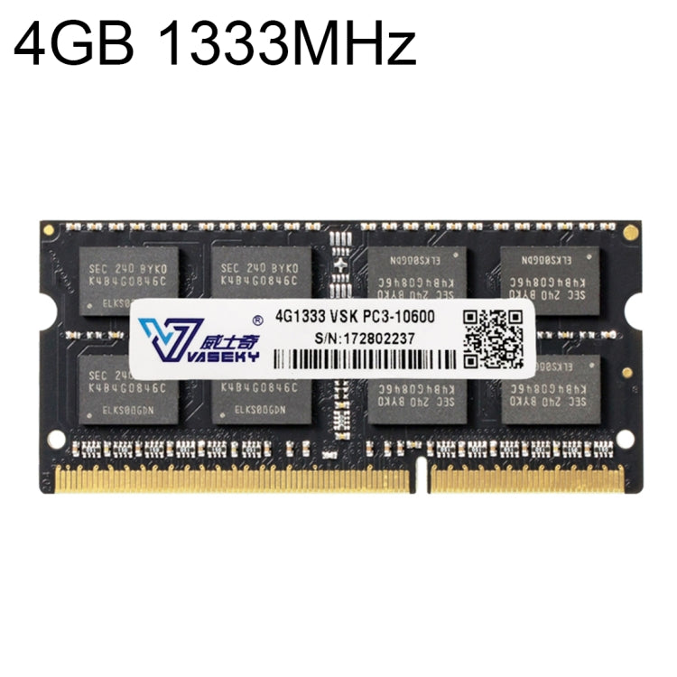 Vaseky 4 Go 1333 MHz PC3-10600 Module de mémoire RAM DDR3 PC pour ordinateur portable