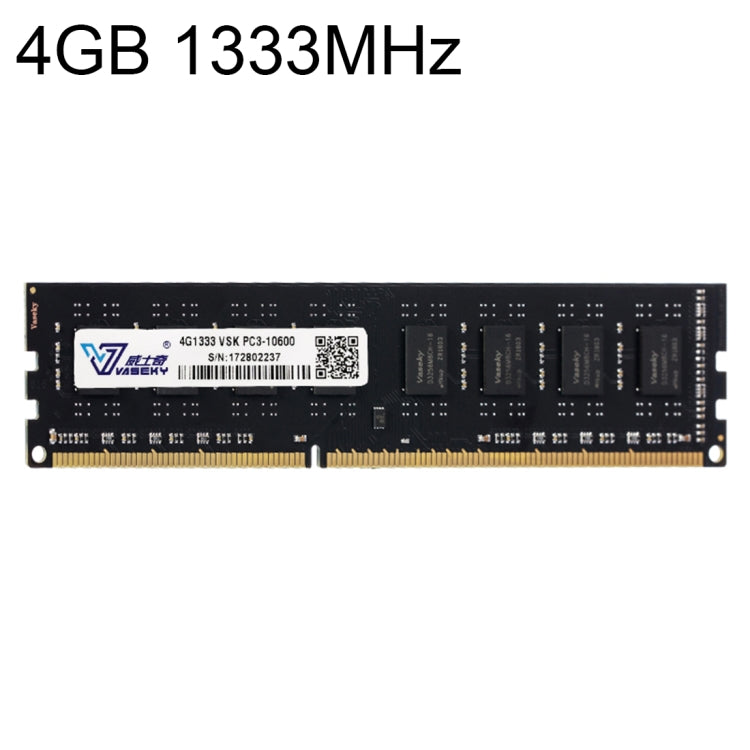 Vaseky 4GB 1333MHz PC3-10600 DDR3 PC Módulo de memoria RAM Para escritorio