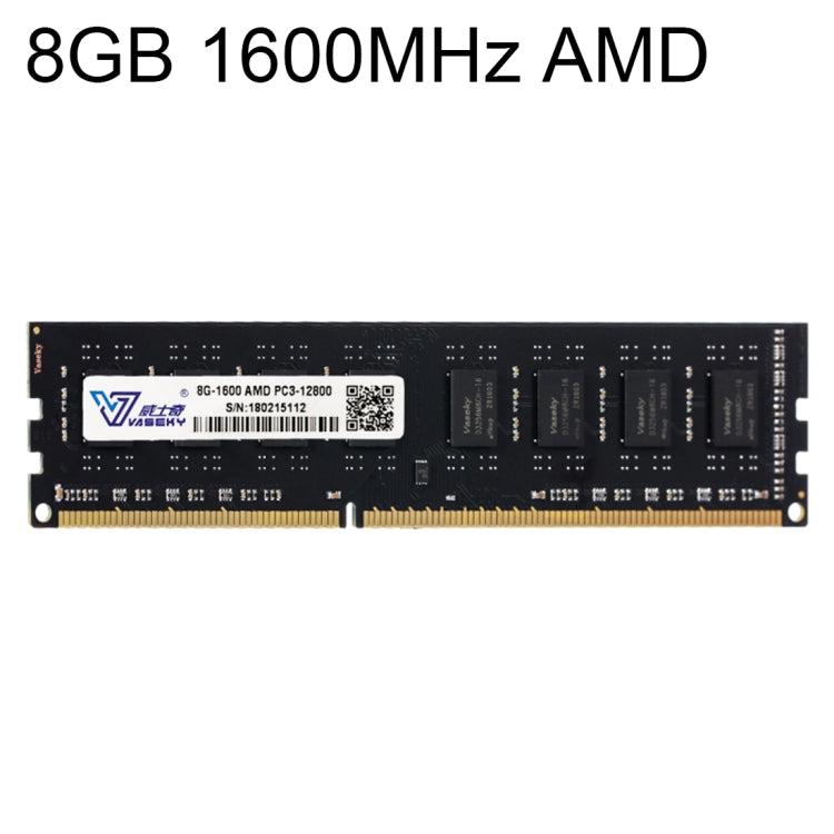 Vaseky 8GB 1600MHz AMD PC3-12800 DDR3 PC Módulo de memoria RAM Para escritorio