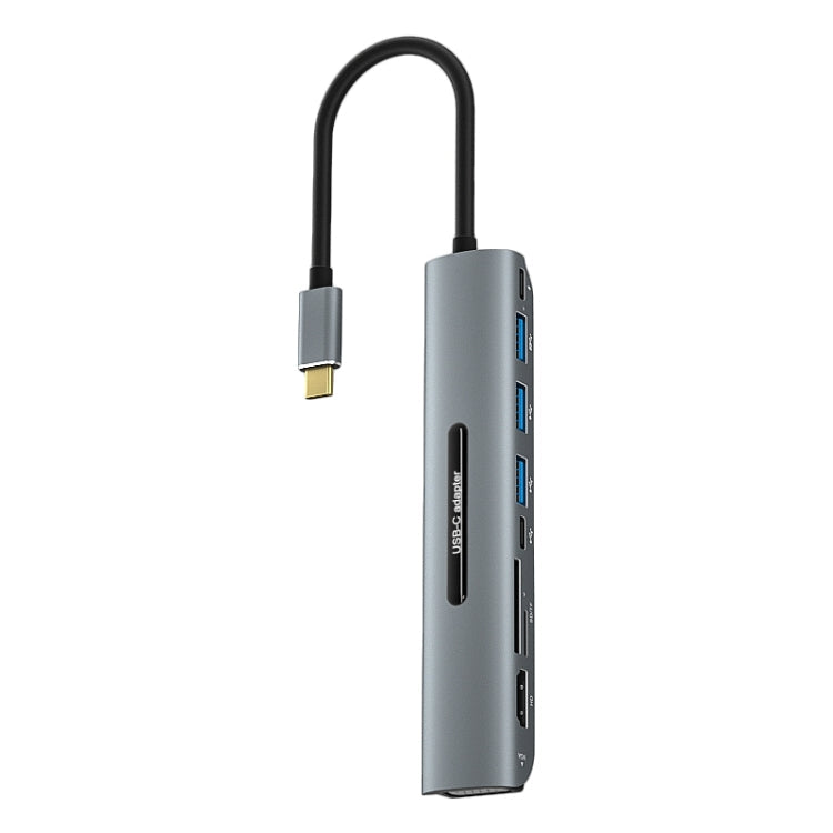 V216 9 en 1 USB-C / Tipo-C a PD + 3 x USB 3.0 + USB-C / Tipo-C + SD + TF + HDMI + ADAPTADOR de HUB VGA
