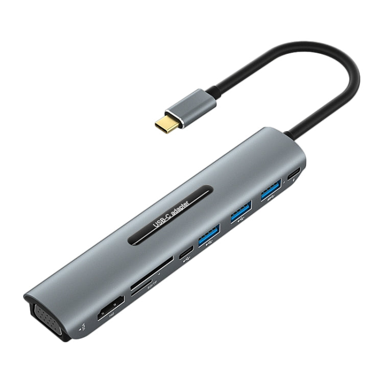 V216 9 en 1 USB-C / Type-C vers PD + 3 x USB 3.0 + USB-C / Type-C + SD + TF + HDMI + ADAPTATEUR HUB VGA