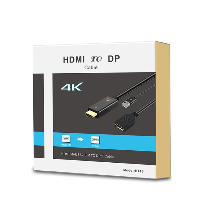 Câble adaptateur H146 HDMI mâle + USB 2.0 mâle vers Displayport femelle Longueur : 25 cm