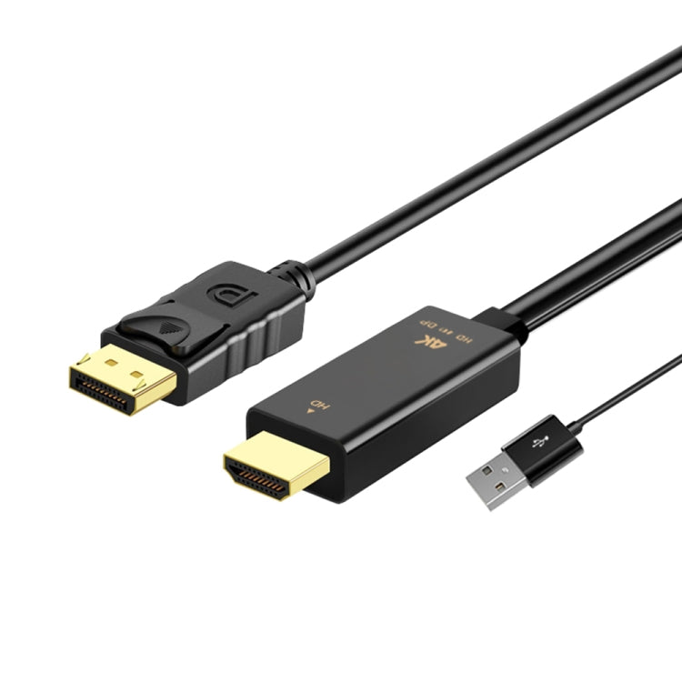 H147 HDMI Male + USB 2.0 Macho a Displayport Cable Adaptador Masculino Longitud: 1.8m