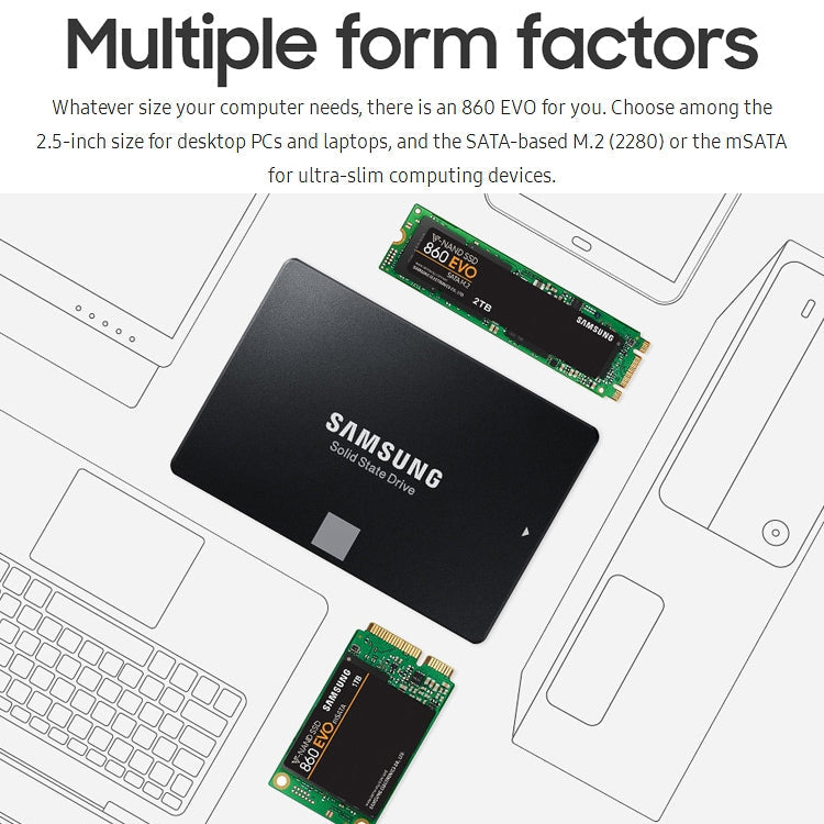 Unidad de estado sólido SATAIII Original Samsung 860 Pro 2TB de 2.5 pulgadas
