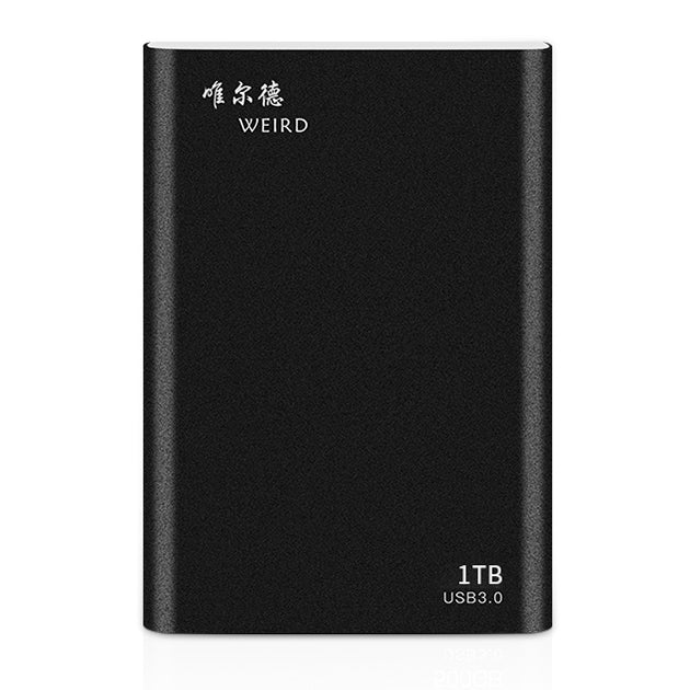WEIRD 1TB 2.5 Inch USB 3.0 High Speed ​​Transmission Metal Enclosure Ultra-Thin and Light Mobile Hard Drive (Black)