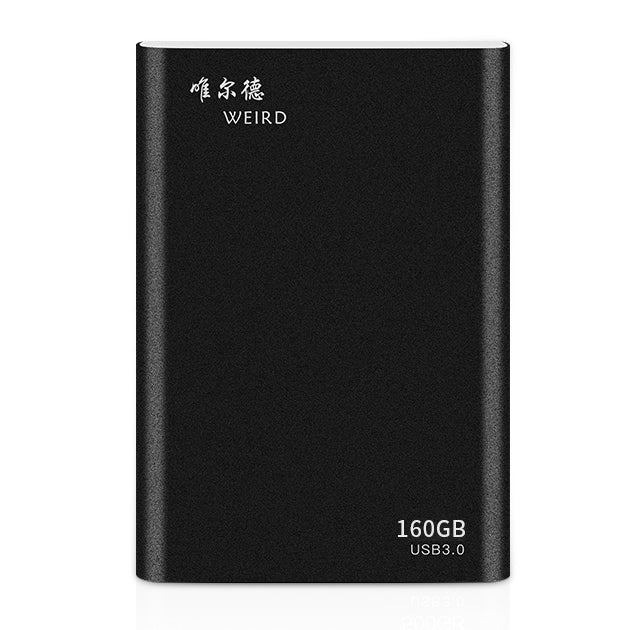 WEIRD 160GB 2.5 Inch USB 3.0 High Speed ​​Transmission Metal Case Ultra-thin and Lightweight Mobile Hard Drive (Black)
