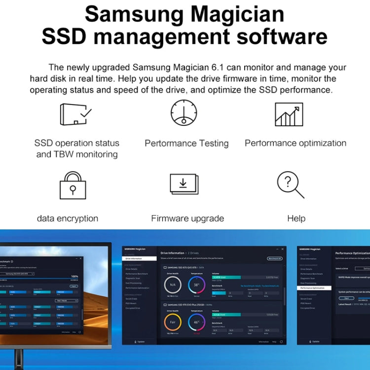 Disque SSD SATA 2,5 pouces d'origine Samsung 870 QVO 2 To