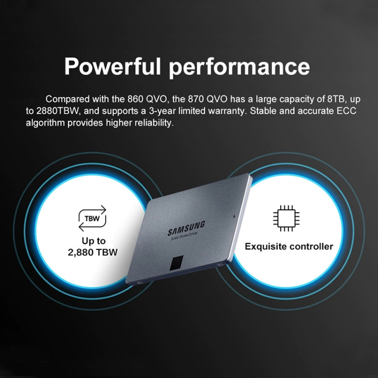 Disque SSD SATA 2,5 pouces d'origine Samsung 870 QVO 2 To