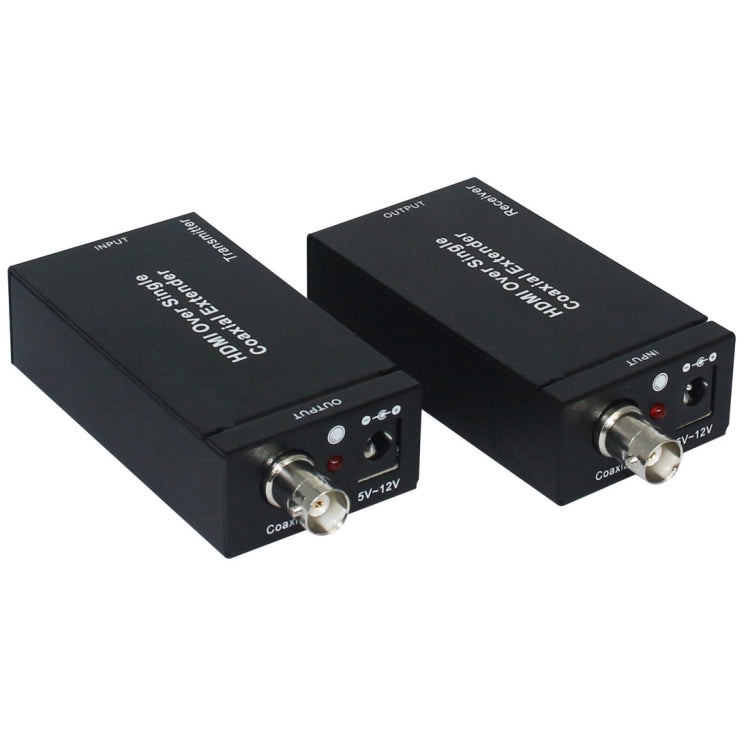 NK-C100IR 1080P HDMI sobre un solo extensor coaxial (transmisor + receptor) con Cable coaxial de Infrarojos rango de Señal de hasta 100 m (Negro)