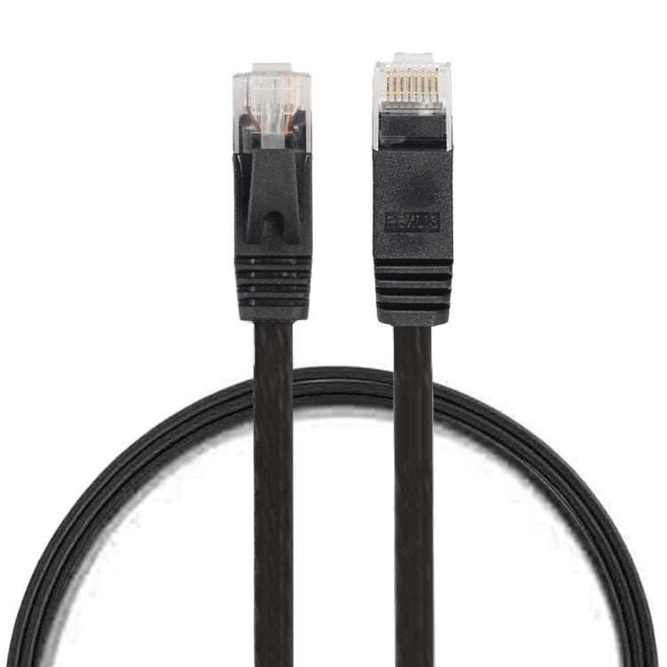Cable LAN de red Ethernet plano ultrafino CAT6 de 0.5 m Cable de conexión RJ45 (Negro)