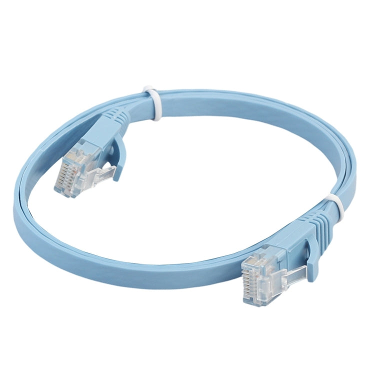 Cable LAN de red Ethernet plano ultrafino CAT6 de 0.5 m Cable de conexión RJ45 (Azul)