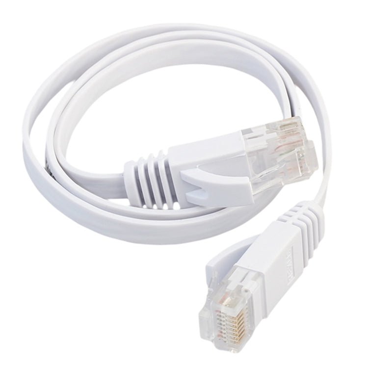 Cable LAN de red Ethernet plano ultrafino CAT6 de 0.5 m Cable de conexión RJ45 (Blanco)