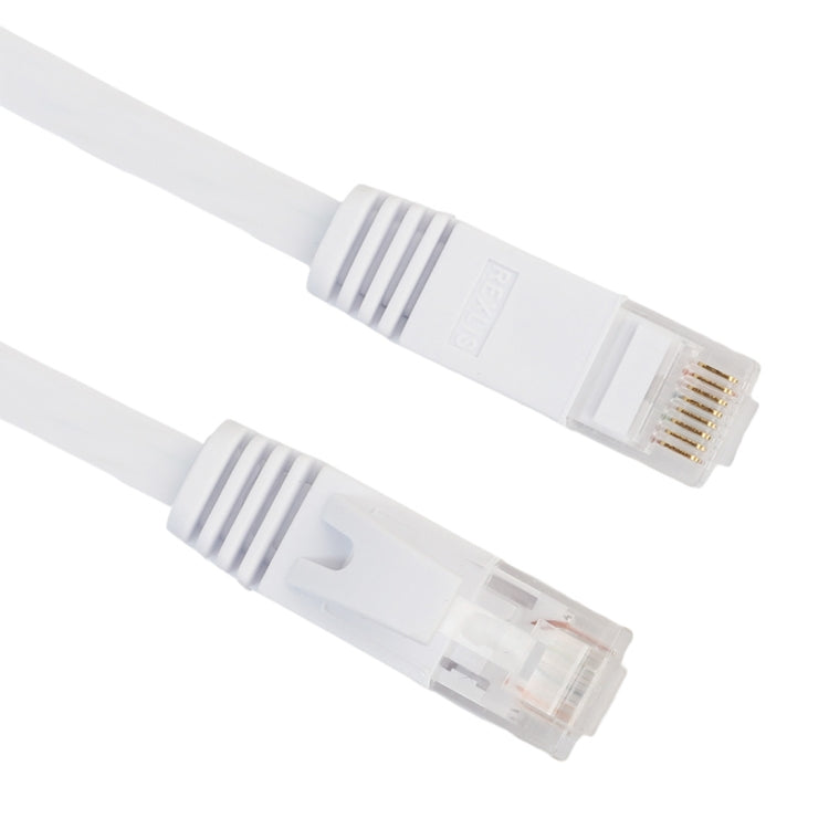 Cable LAN de red Ethernet plano ultrafino CAT6 de 0.5 m Cable de conexión RJ45 (Blanco)