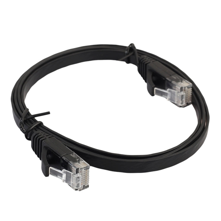 Cable LAN de red Ethernet plano ultrafino CAT6 de 1 m Cable de conexión RJ45 (Negro)