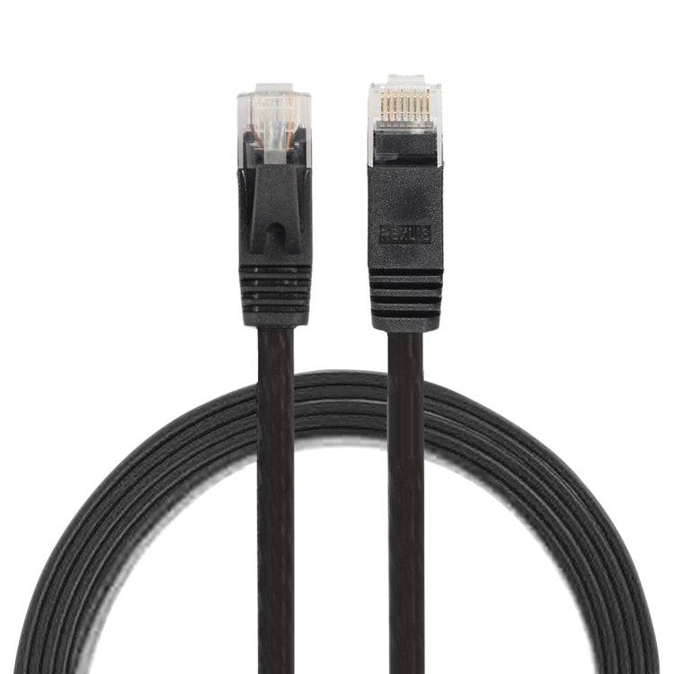 Cable LAN de red Ethernet plano ultrafino CAT6 de 1 m Cable de conexión RJ45 (Negro)