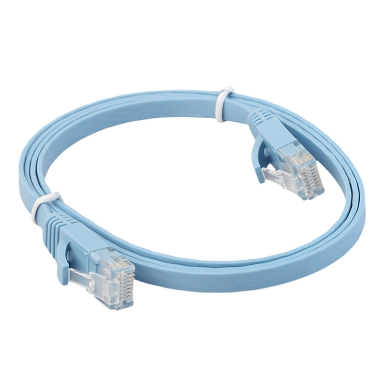 Cable LAN de red Ethernet plano ultrafino CAT6 de 1 m Cable de conexión RJ45 (Azul)