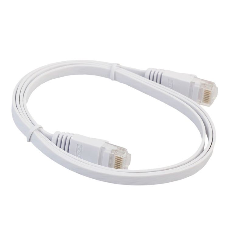 Cable LAN de red Ethernet plano ultrafino CAT6 de 1 m Cable de conexión RJ45 (Blanco)