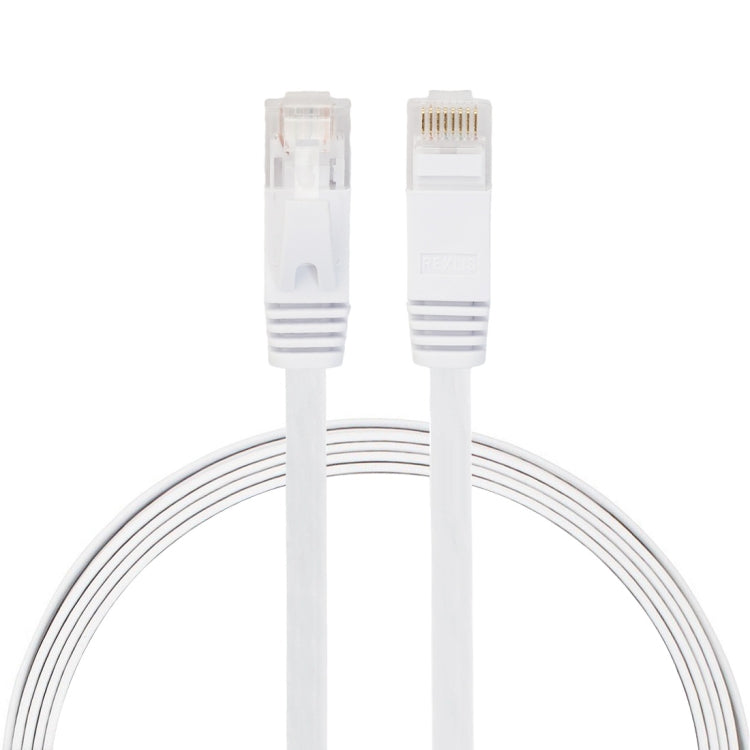 1m CAT6 Ultra-mince Plat Ethernet Réseau LAN Câble RJ45 Patch Cord (Blanc)